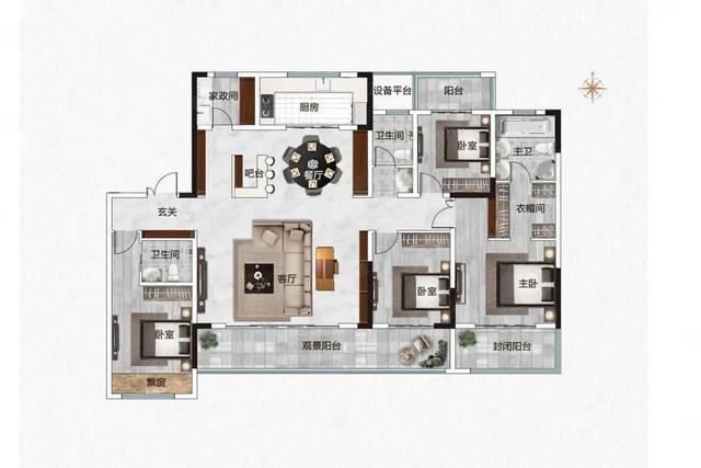 200平米户型一步到位的理想住宅设计非常奢华米乐 M6米乐(图1)