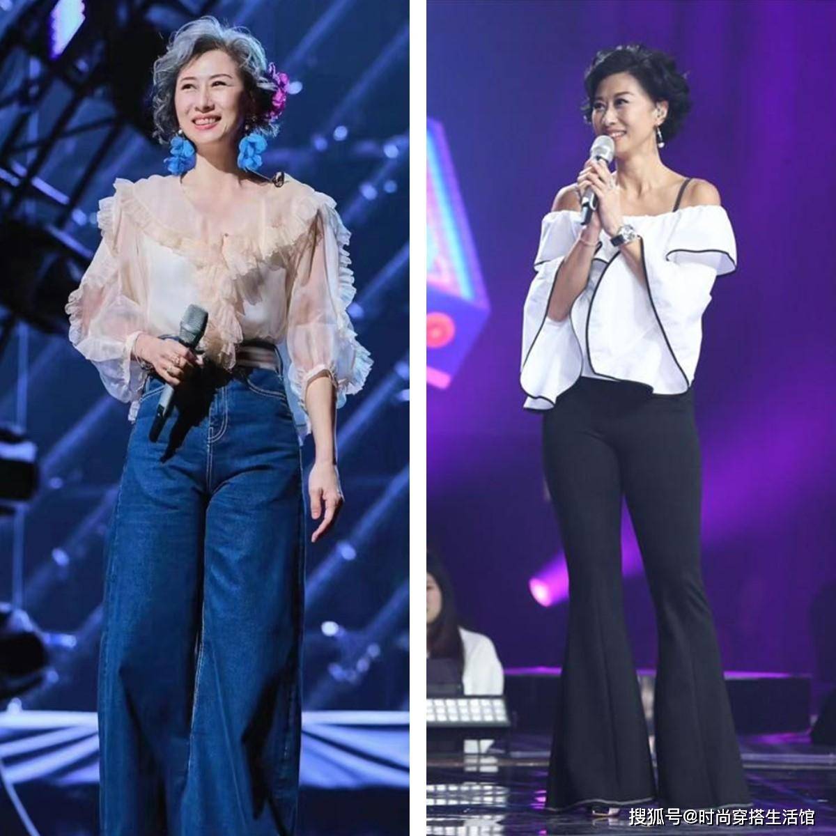 米乐M6 米乐看了61岁叶倩文穿搭才发现：裙要长裤要宽发要短回头率高(图9)