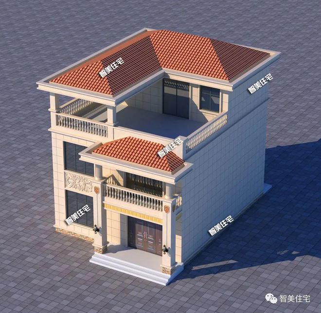 建房尺寸相米乐M6 米乐近简欧风格设计的两栋自建房闭眼选都不会错(图5)