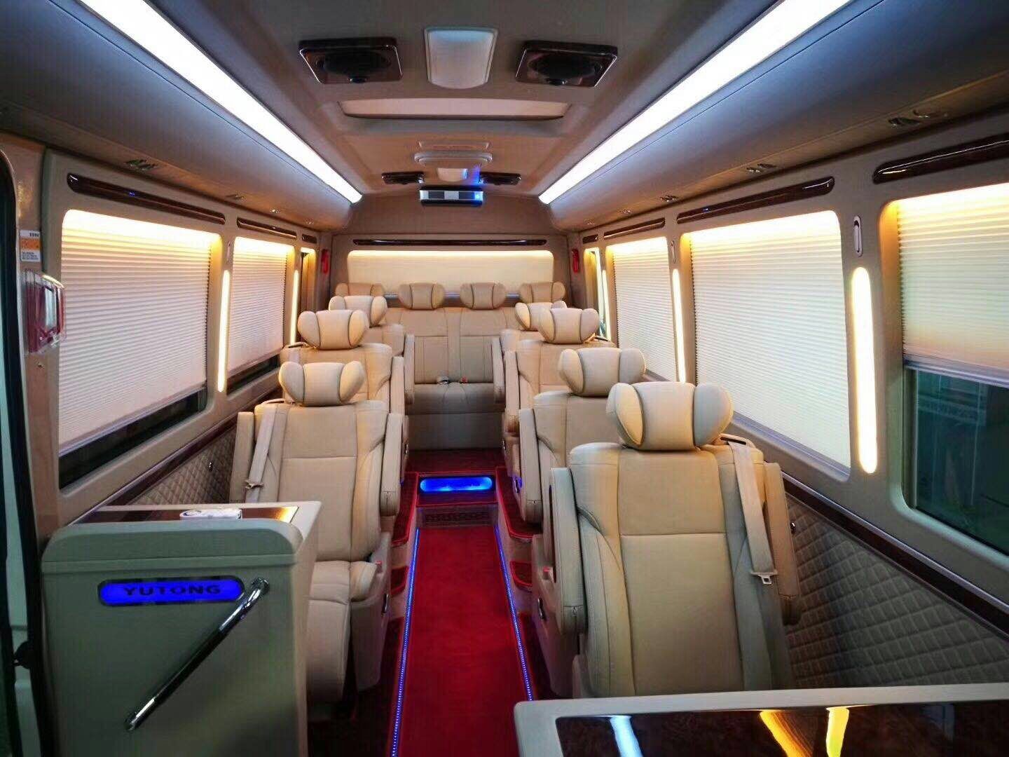 考斯特商务内饰设计图片 航空座椅沙发床价米乐 M6米乐(图5)
