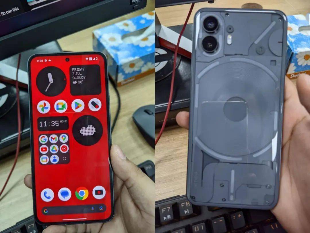 No米乐 M6米乐thing Phone（2）真机图曝光：延续透明后盖设计搭载骁龙8(图1)