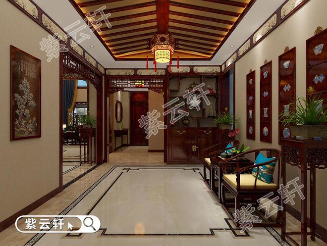 米乐 M6米乐黑龙江中式住宅装修设计东方美韵展生活风雅(图1)