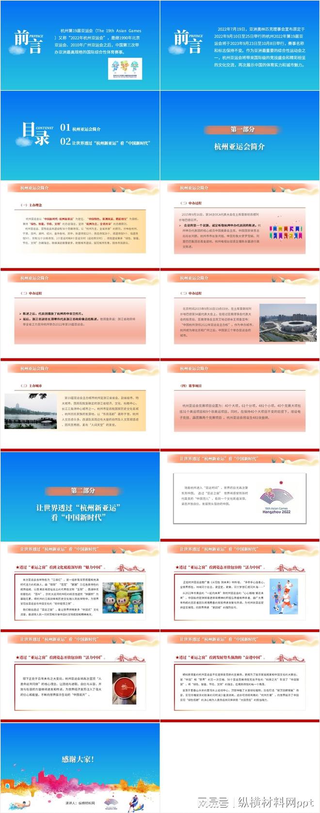 不可错过！介绍2022杭州米乐 M6米乐亚运会第19届PPT课件设计思路和模板(图2)