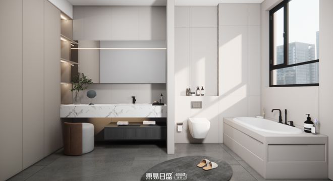 【月亮湾壹号】工装设计米乐M6 米乐师的极简主义新家在113㎡的房子里打造专属办公区！(图6)