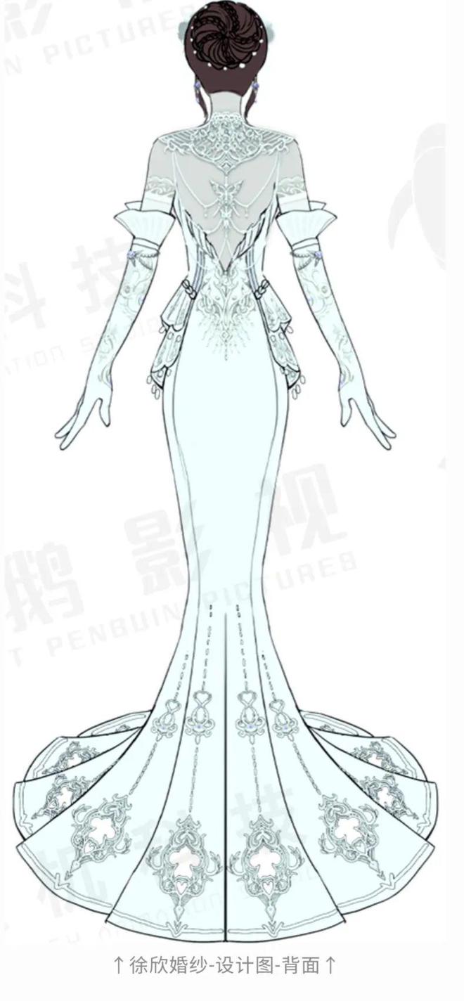 吞噬：徐欣婚纱原画曝光褶米乐M6 米乐皱和蕾丝都是精心设计的裙摆是亮点(图3)