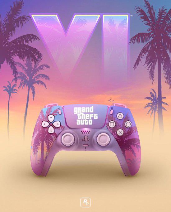 网友设计《GTA6》定制PS5手柄：配色 十分舒适(图1)