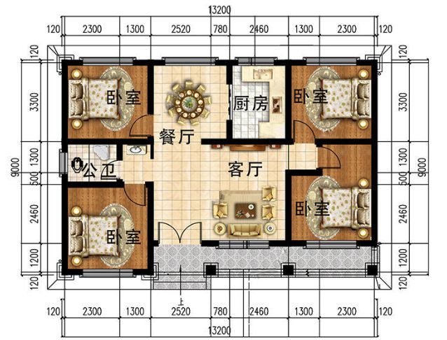 平房设计图及效果图室内设计：实用与美感的完美融合(图1)