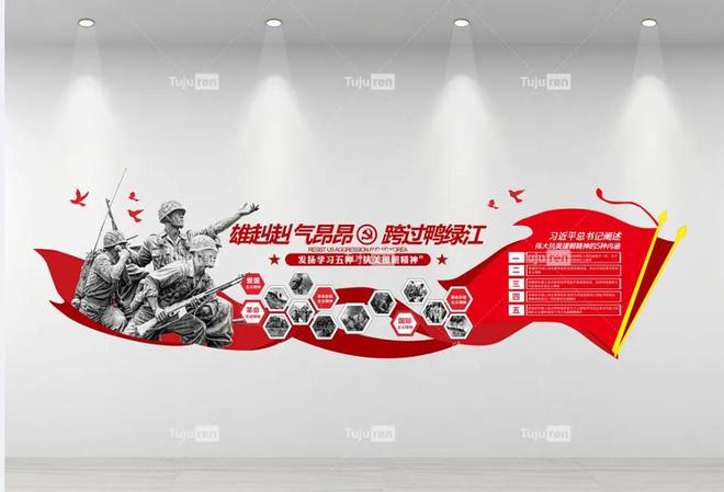 抗美援朝文化墙素材 - 抗美援朝宣传展板图片设计(图2)