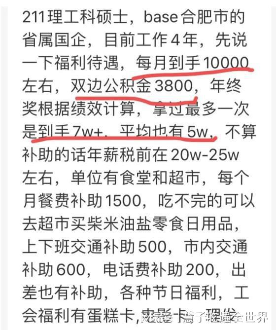 交通设计行业211理科硕士毕业 合肥某国企薪资曝光(图1)