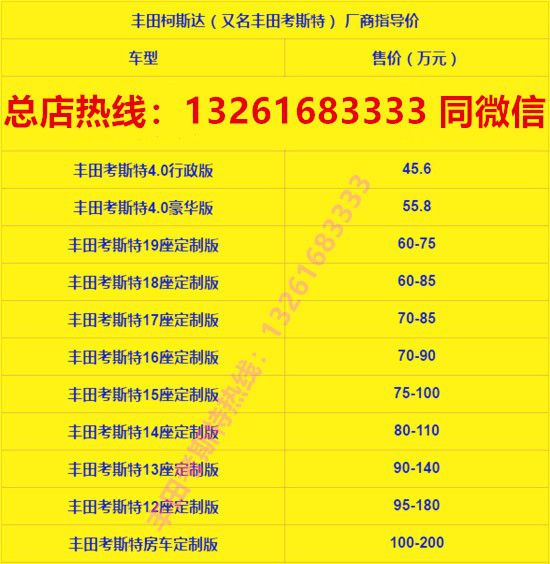 考斯特豪华商务版价格丰田考斯特多少钱一辆(图3)